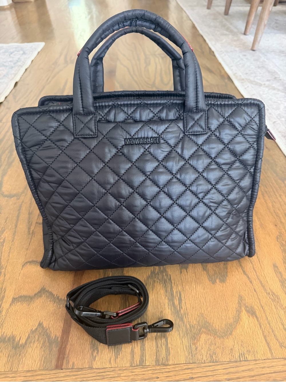 MZ Wallace Black Quilted Medium Box Tote